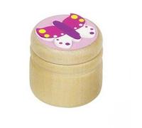 Goki Milk Tooth Box Pink Butterfly Wooden Tooth Box