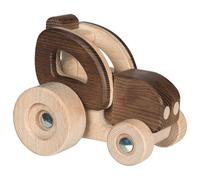 Goki Nature Tractor Push Along Farm Vehicle Natural Wood Childrens Kids Toy Car