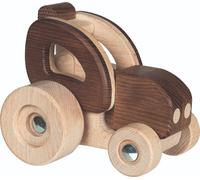 Goki Nature Tractor Push Along Farm Vehicle Natural Wood Childrens Kids Toy Car