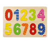 Goki Wooden Numbers Puzzle Colourful Childrens Kids Educational Learning Toy