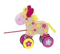 Goki Pull-Along Horse w/ Wheels Colourful Childrens Kids Motor Skills Walking To