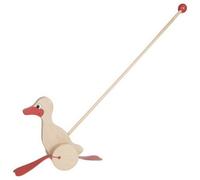 Goki Push Along Wooden Duck W/ Wheels