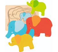 Goki Puzzle Elephant 5 Layers 5 Pieces | Size: 1 Pack Goki Multicolor 1 Pack