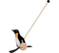 Goki Push Along Wooden Penguin W/ Wheels