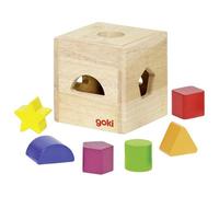 Goki Shape Sorting Cube Box Colourful Wooden Childrens Kids Motor Skills Toy