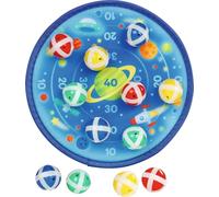 Goki Velcro Dartboard Space, Diameter = 25 cm, Fabric, Plastic, 12 Velcro Balls, Multi-Coloured, Fun Game For Kids 3+