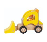 Goki Wheel Loader Push Along Wooden Digger - Yellow