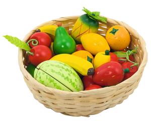 Goki Wooden 23 Piece Fruit in a basket | Size: 1 Pack Goki Multicolor 1 Pack