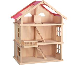 Goki Wooden 3 Floor Dolls House in Brown | Size: 1 Pack Goki Brown 1 Pack