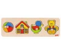 Goki Wooden 4 Piece Toy Themed Lift Out Puzzle | Size: 1 Pack Goki Multicolor 1 Pack