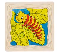 Goki Wooden 44 Piece 4 Layered Caterpillar Puzzle | Size: 1 Pack Goki Multicolor 1 Pack