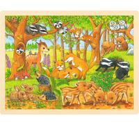 Goki Wooden 48 Piece Baby Animals Of The Forest Jigsaw Puzzle | Size: 1 Pack Goki Multicolor 1 Pack