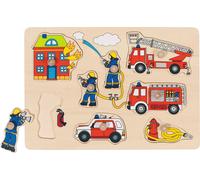 Goki Wooden 8 Piece Fire Brigade Lift Out Puzzle | Size: 1 Pack Goki Multicolor 1 Pack