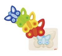Goki Wooden Butterfly Puzzle Layered Stacking Game Colourful Childrens Kids Toy