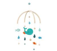 Goki Wooden Felt Whale Mobile Childrens Bedroom Ceiling Hanging Sea Animal Kids