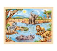 Goki Wooden Jigsaw Puzzle Africa Savannah Childrens 96 Piece Activity Toy Set Age 3+