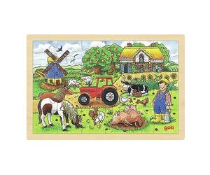 GoKi Wooden Jigsaw Puzzle Mr Millers Farm,30 x 20 cm