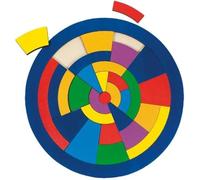 GoKi Wooden Mosaic Circle Puzzle,Blue, Red, Purple, Green