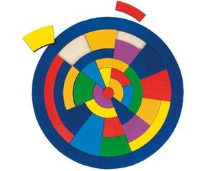 GoKi Wooden Mosaic Circle Puzzle,Blue, Red, Purple, Green