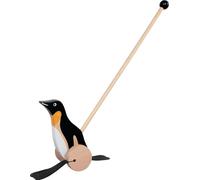 Goki Push Along Wooden Penguin W/ Wheels