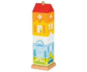 Goki Wooden Stacking Tower Town House Kids Colourful Wood Toy Playset | Size: 1 Pack Goki Multicolor 1 Pack