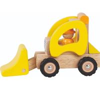 Goki Wooden Wheel Loader With Rubber Tyres in Yellow | Size: 1 Pack Goki Yellow 1 Pack