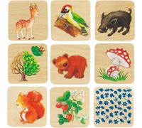 Goki Woodland Life Memo Game 32 Pieces in Brown | Size: 1 Pack Goki Brown 1 Pack