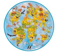 Goki 57711 XXL Puzzle World, 45 cm x 45 cm, Brown