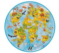 Goki 57711 XXL Puzzle World, 45 cm x 45 cm, Brown