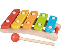 Goki Xylophone With 5 Tunes, Multi-Coloured Bars, Suitable for Children from 1 Year+, Wooden Musical Toy Instrument, Baby and Toddler Developmental Toy