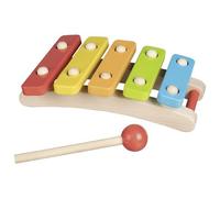 Goki Xylophone With 5 Tunes, Multi-Coloured Bars, Suitable for Children from 1 Year+, Wooden Musical Toy Instrument, Baby and Toddler Developmental Toy