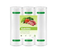 Gokilife Vacuum Sealer Bags Rolls - 3 Rolls 20 x 600 cm Sous Vide Bags (Total 12 m), BPA Free, Durable Commercial Customized Size Food Bags for Food Storage and Sous Vide Cooking