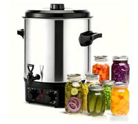 GOKINDOR 27QT Electric Automatic Water Bath Canner with Temperature Control (86-212°F)&Timer (20-180min), Includes Rack & Lid, Overheat Protection, Keep Warm Function for Canning, Slow Cooking