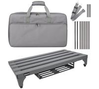 GOKKO Aluminum Alloy Guitar Pedal Board 22" x 12.6" Pedalboard with Power Supply Bracket, Includes Carry Bag & Mounting Tapes (Gray, GKA-22GY)