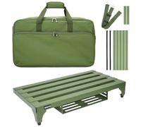 GOKKO Aluminum Alloy Guitar Pedal Board 22" x 12.6" Pedalboard with Power Supply Bracket, Includes Carry Bag & Mounting Tapes (Green, GKA-22GN)