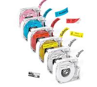 Goknu Tape Replacement for Brother P Touch M Tape MK221 MK 231, M950 M960 Thermal Tapes Compatible with Brother PT-M95 PTM95 PT-70BM PT-65 PT-90 PT-80 PT-85 Label Printer, 12mm x 8m Black on 6 Colors