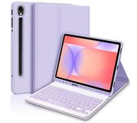 GOKOCO for Samsung Galaxy Tab S10 Lite/S10 FE/S9 FE 10.9"/Tab S9 11" Keyboard Case,Magnetic Detachable Wireless Bluetooth Case with S Pen Holder-Purple