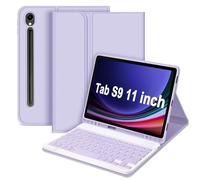 GOKOCO Keyboard Case for Samsung Galaxy Tab S9 FE 10.9"/Tab S9 11" Cover with Magnetically Detachable Wireless Bluetooth Keyboard with S Pen Holder Give Full Protection with Galaxy Tab S9/S9 FE-Purple