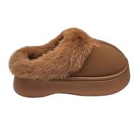 GOKOI Comfortable and Warm House Slippers, Classic Design with Soft and Warm Interior, Lightweight and Non-Slip, Ideal for Winter and Daily Use, Smooth Brown, 4/5 UK
