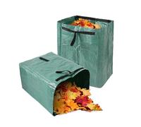 Gokoti 2-Pack Heavy Duty Dustpan, 200L Leaf Collector, Reusable PP Non-Woven Fabric, Dark Green