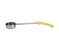 Gokoti Pizza Spread Sauce Ladle Rubber Handle Flat Bottom Kitchen Cooking Spoon Stainless Steel Measuring Stir Soup Spoon -3 Oz