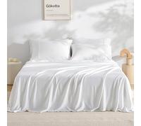 GOKOTTA 6 Piece Sheet Set, 100% Rayon Derived from Bamboo, Cooling Sheets for Hot Sleepers, Soft & Breathable Sheets, 16 Inches Deep Pocket Fitted Sheet with Elastic Straps