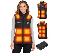 Gokozy Heated Gilet Womens Heated Jacket with 7.4V 16000mAh Battery, 15-Zone Smart 4-in-1 Heating, Machine Washable, Lightweight Body Warmer for Winter Hiking & Outdoor Work