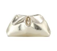 GOKTOW Soft Leather Clutch Purse for Women Dumpling Clutch Purses for Women, Crochet Handbags Ruched Cloud for Wedding Party, Gold, 12.2 x 6.69 x 3.15 inches