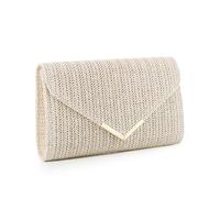 GOKTOW Straw Clutch Purse Raffia Rattan Summer Evening Bag Woven Beach Handbags for Women Wedding Vacation Travel Party 2025, Beige