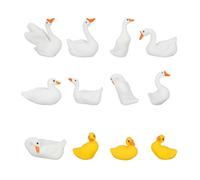 Goktvai 12pcs Mini Goose Figurines, Resin Tiny Ducks and Goose Figures Cute Miniature Animal for DIY Garden Micro Landscape Terrarium Crafts Desktop Birthday Party Decor