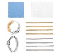 Goktvai 14pcs Ring Adjuster for Loose Rings, Invisible Ring Sizer Adjuster Tightener with Cleaning Cloth Yellow & Transparent Rings Resizer Guards Spacer Reducer Never Come off and Spin for Women Men