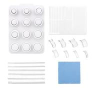 Goktvai 17pcs Sizing Kit for Oura Ring 4, Ring Sizer Measurement Adjuster Tool with Finger Measure Makers for Precise Measuring Smart Rings Fit Includes Sizes 4-15 (White)