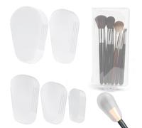 Goktvai 20pcs Makeup Brush Covers Set with 7.6in/19.5cm Storage Bag, Multiple Sizes Plastic Dustproof Cosmetic Brush Protectors for Travel Daily Storage