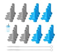 Goktvai 24pcs Replacement Bite Valve for Zak Designs Kelso 15oz, BPA-Free Silicone Mouthpiece with Cleaning Brush Compatible with Zak Reusable Straw Cup Accessories (Blue, Gray)